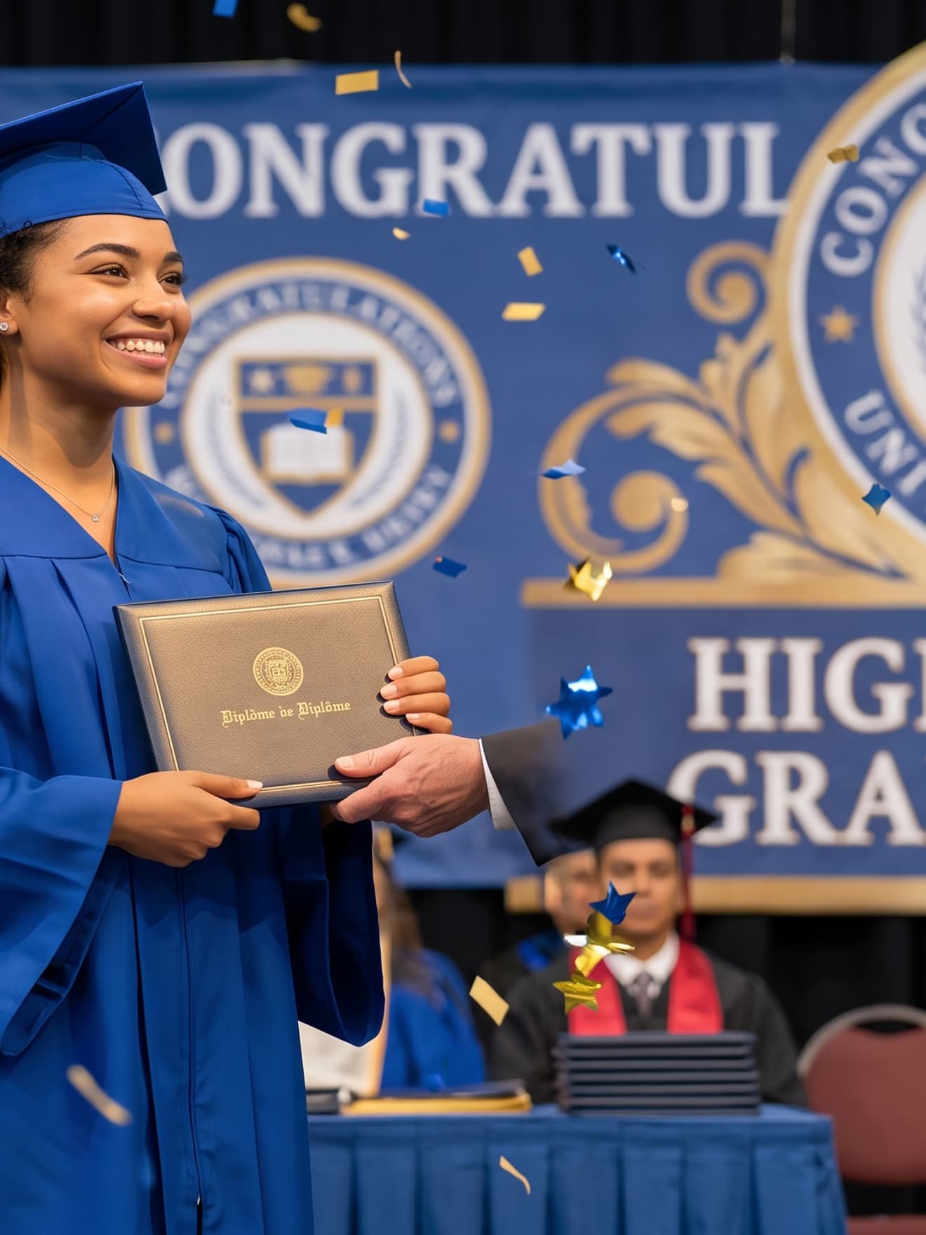 A diploma handed over at the graduation ceremony