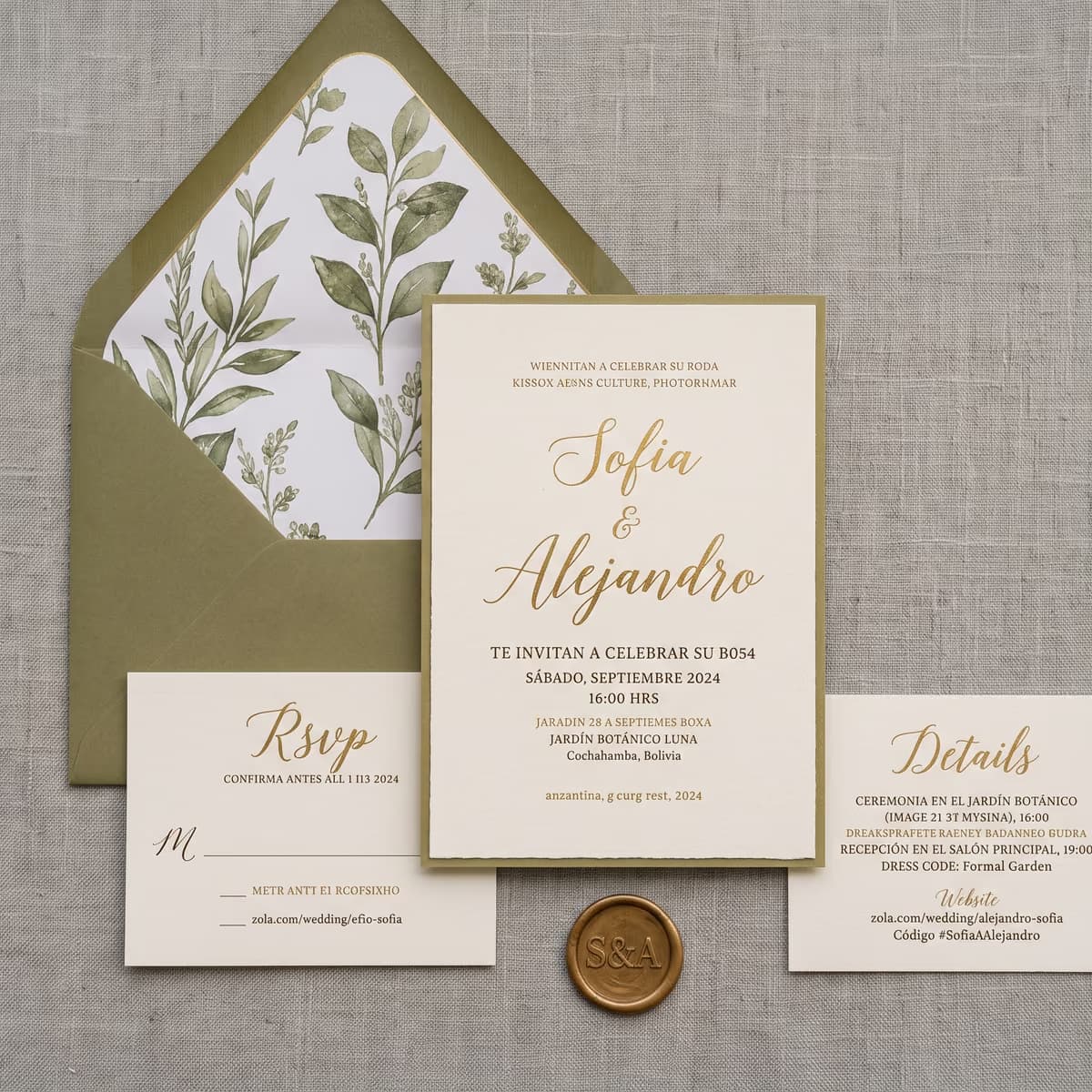 A botanical invitation suite by the atelier